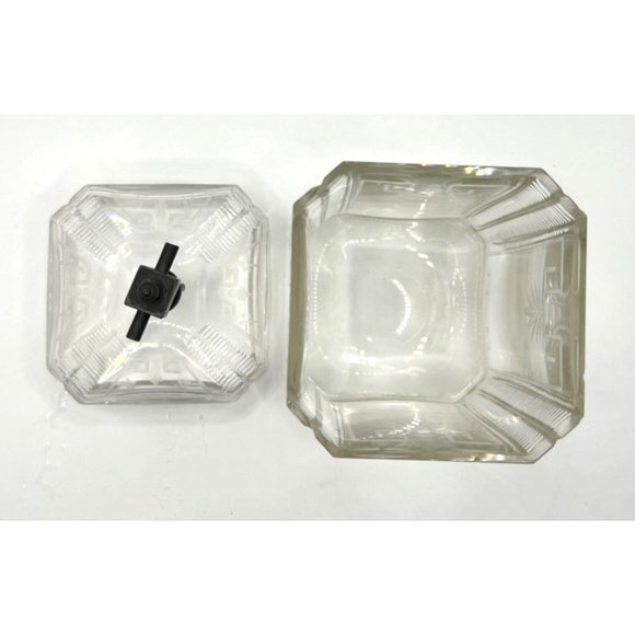 2 Antique Glass Condiment Set Meriden B Company Stand Pickle tongs‎ Castor - Picture 9 of 16